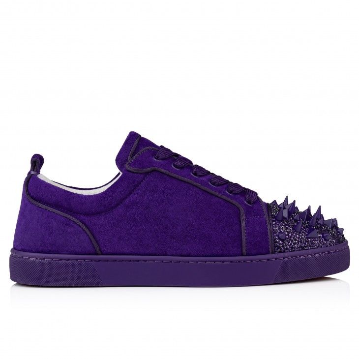 Christian Louboutin Louis Junior P Pik Pik Strass Sneakers Nappa Leather Jacaranda - Image 3