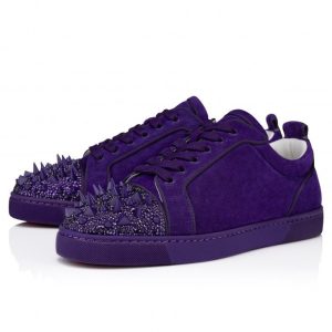 Christian Louboutin Louis Junior P Pik Pik Strass Sneakers Nappa Leather Jacaranda