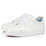 Christian Louboutin Sneaker Vieira Orlato Flat Off White/lining Blue Dentelle