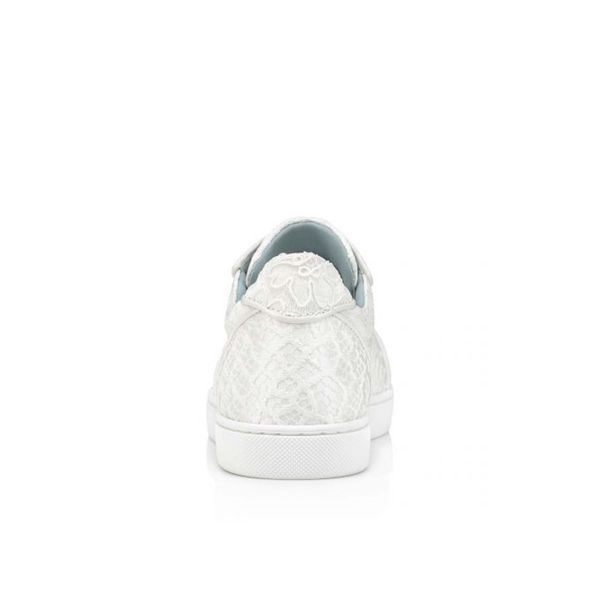 Christian Louboutin Sneaker Vieira Orlato Flat Off White/lining Blue Dentelle - Image 3