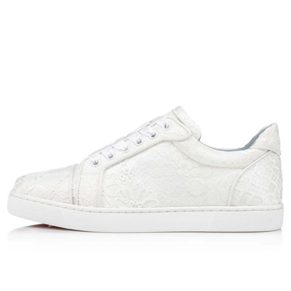 Christian Louboutin Sneaker Vieira Orlato Flat Off White/lining Blue Dentelle - Image 2